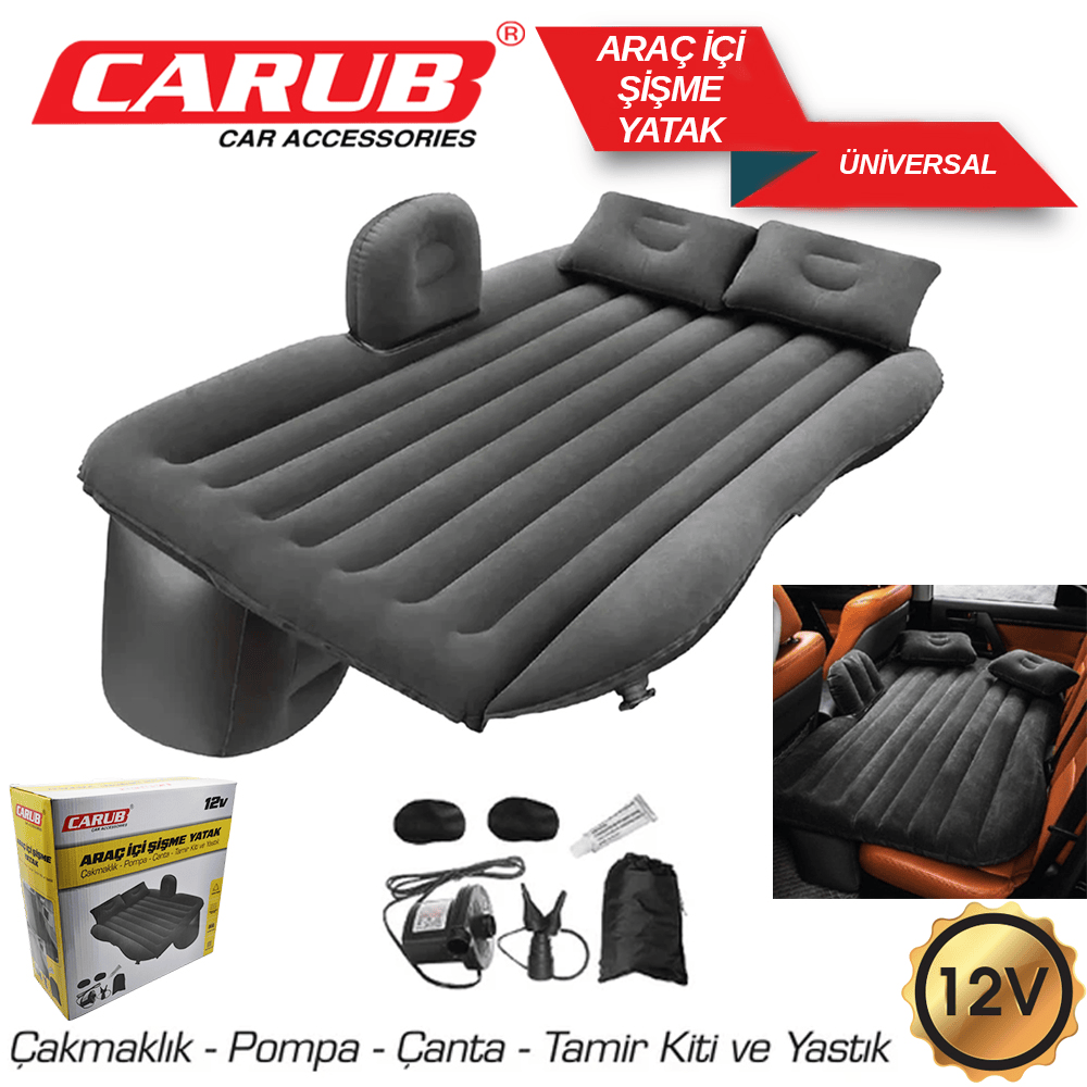 SEYAHAT YATAGI SiSME YASTIK+POMPA 12V 1